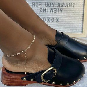 Mango Studded leather clog - Size EU 40 / US 9